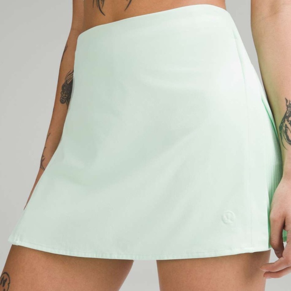 🍀RARE Lululemon Peek Pleat High-Rise Tennis Skirt in Mint Moment(green)